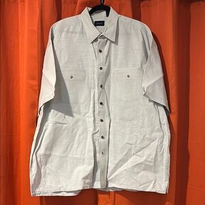 Men's Beige Button-Up Shirt